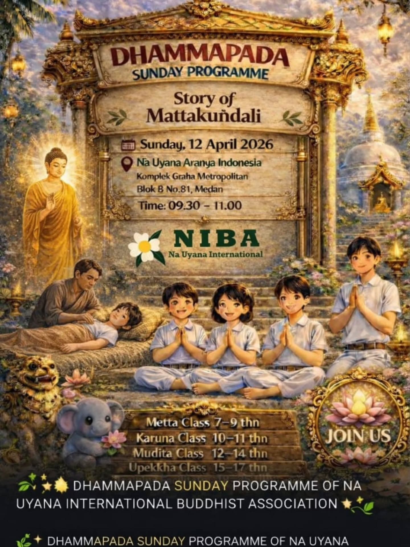 Gambar acara Dhammapada Sunday Programme: Kisah Mattakundali