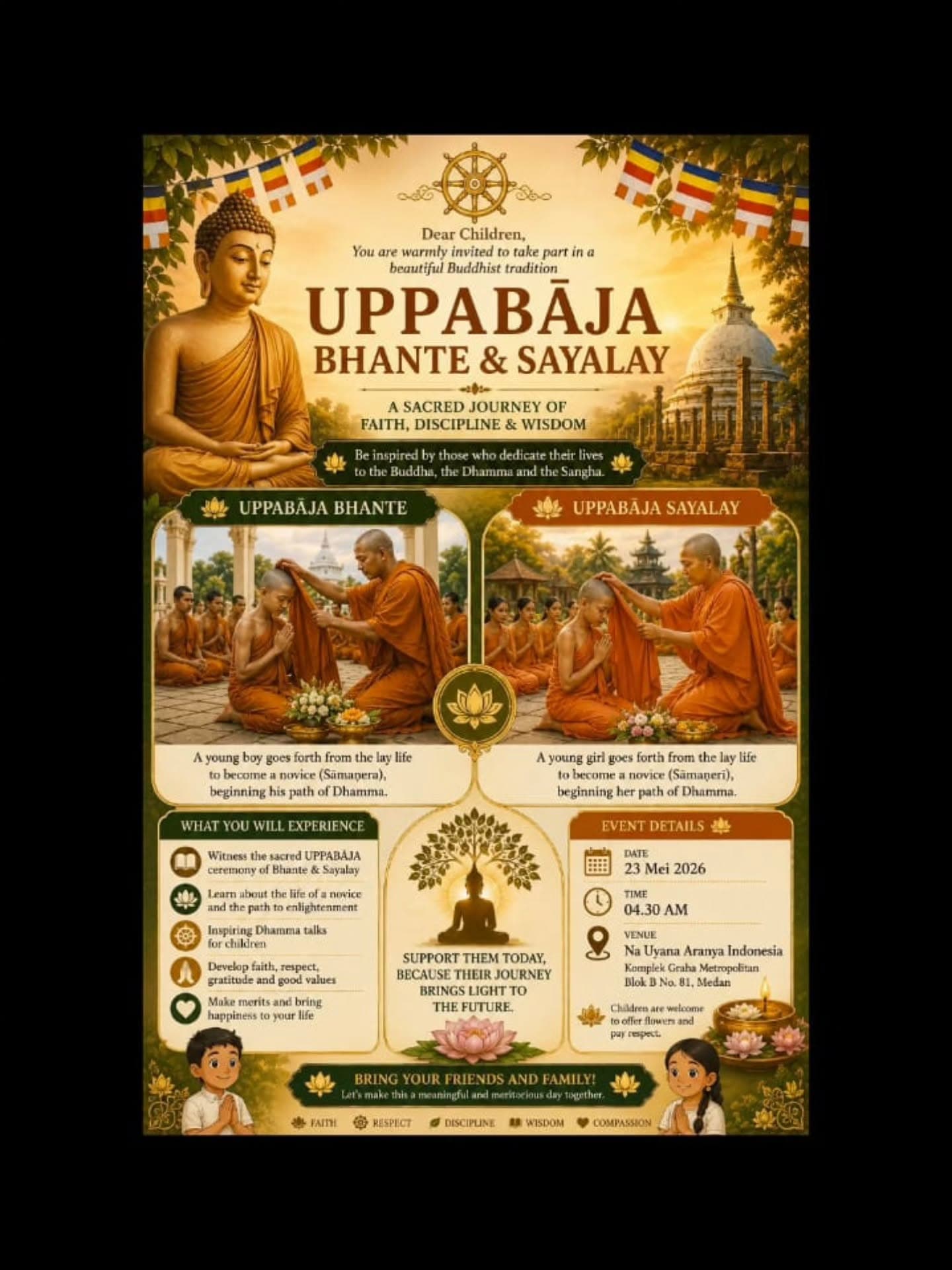 Gambar acara Upacara Uppabāja Bhante & Sayalay