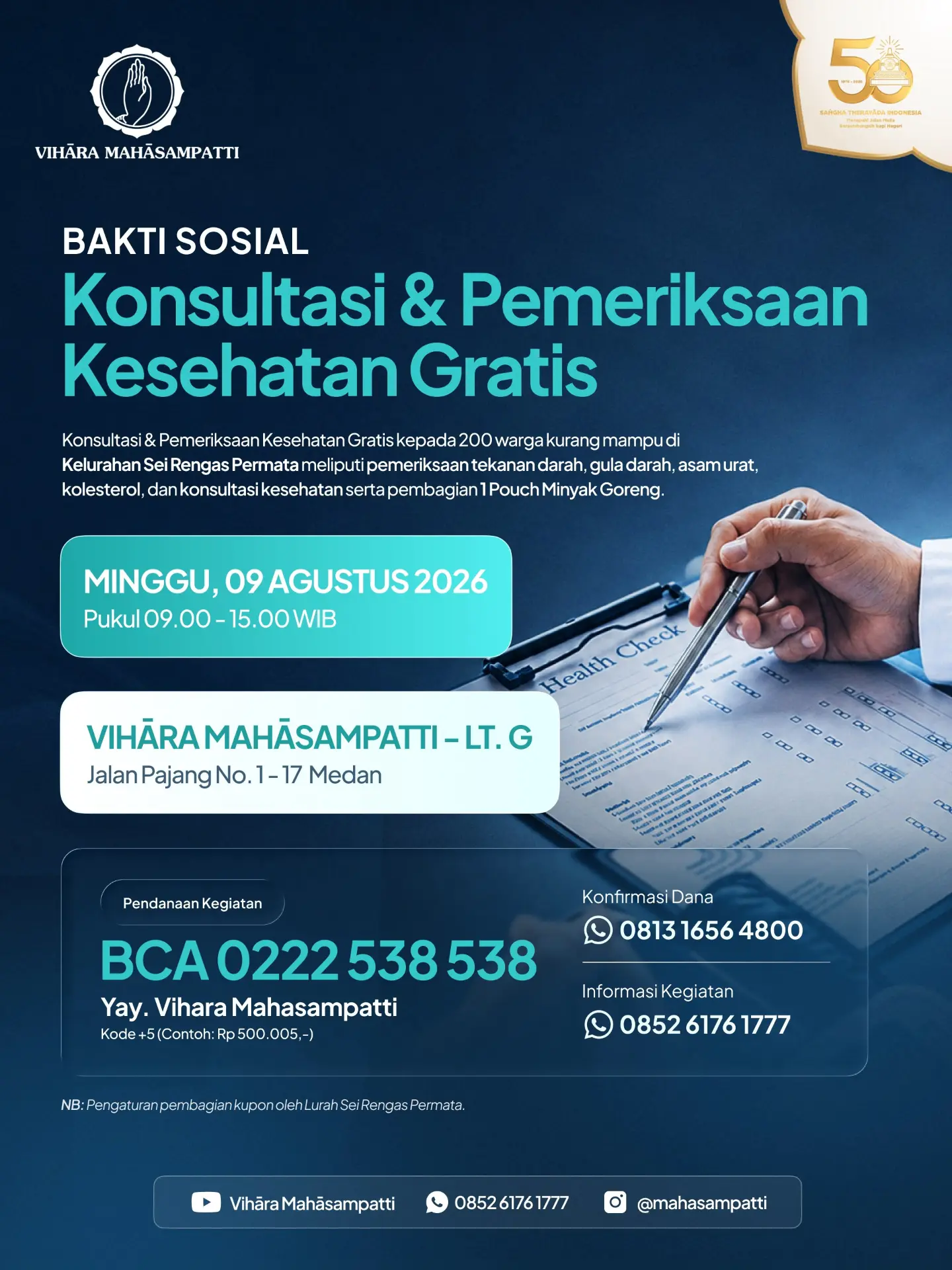 Gambar acara Bakti Sosial: Konsultasi & Pemeriksaan Kesehatan Gratis