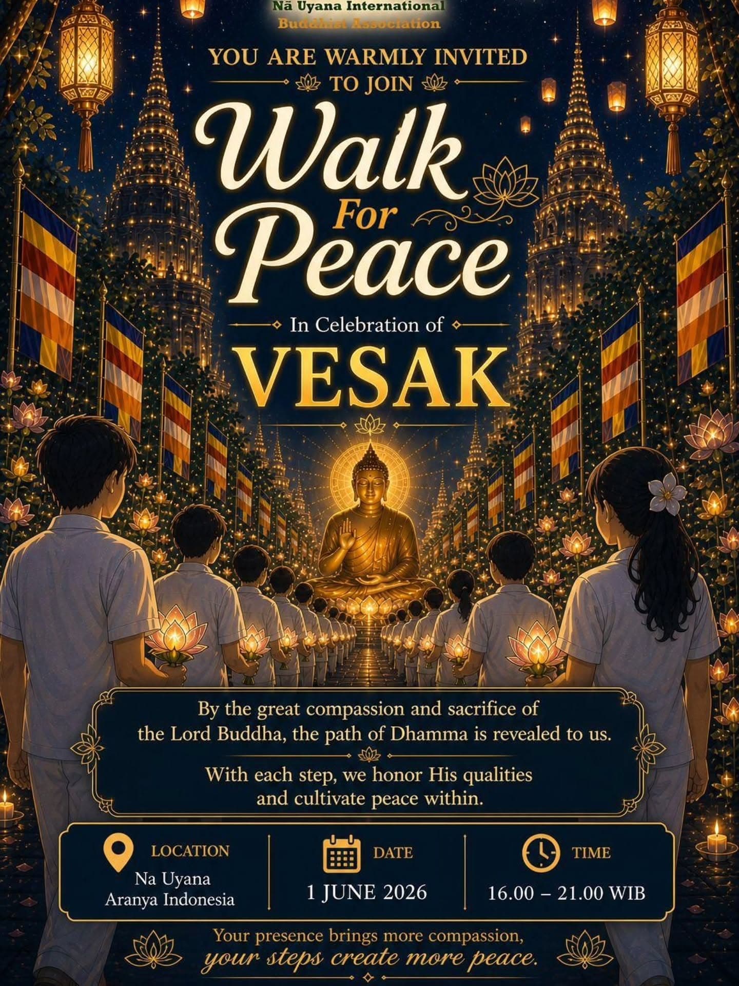 Gambar acara Perayaan Waisak 2026/2570 BE untuk Young G dan Keluarga (Walk for Peace)