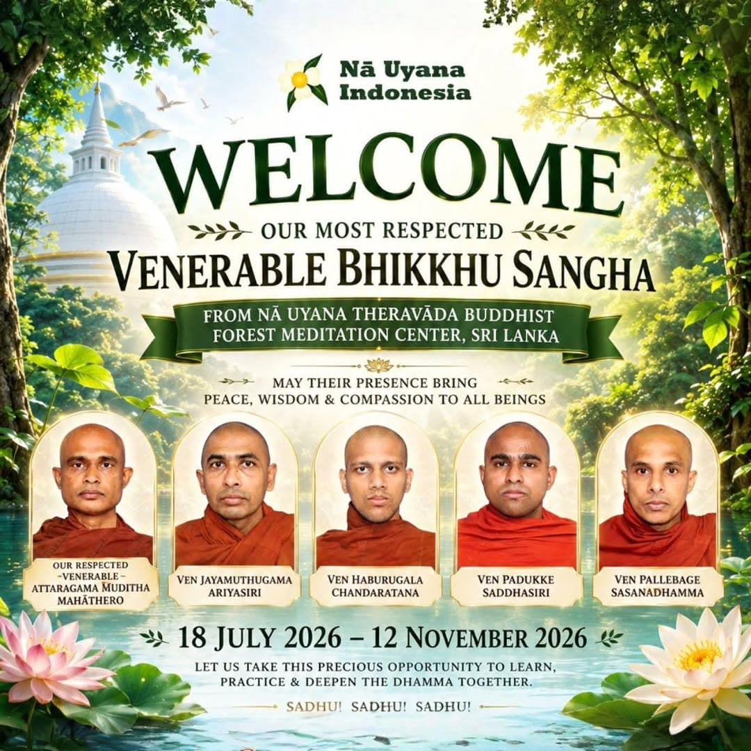 Gambar pengumuman: Kunjungan Bhikkhu Sangha dari Sri Lanka, 18 Juli - 12 November 2026