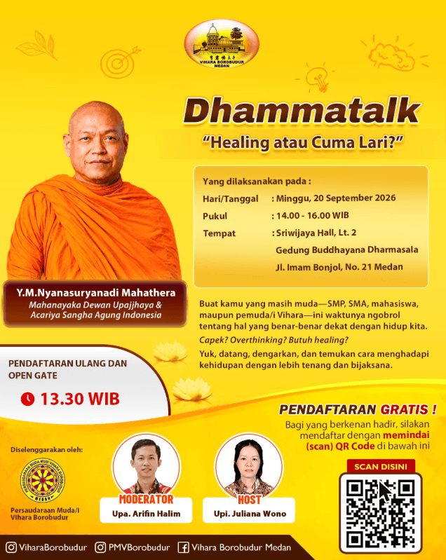 Gambar acara Dhammatalk: Healing atau Cuma Lari?
