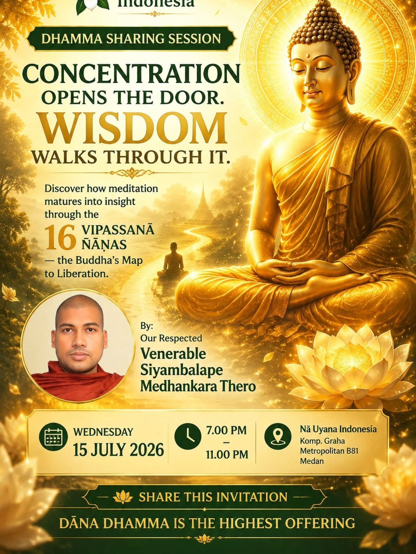 Gambar acara Dhamma Sharing Session: 16 Vipassanā Ñāṇa