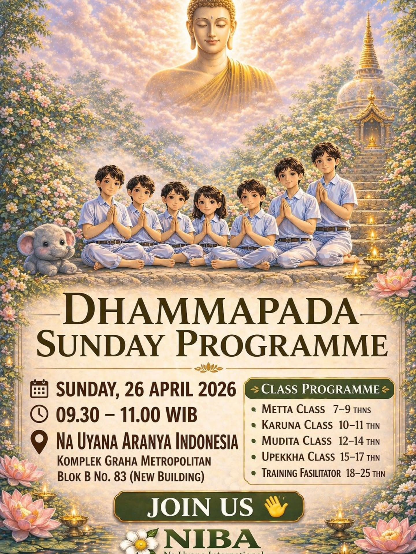 Gambar acara Dhammapada Sunday Programme (26 April 2026)
