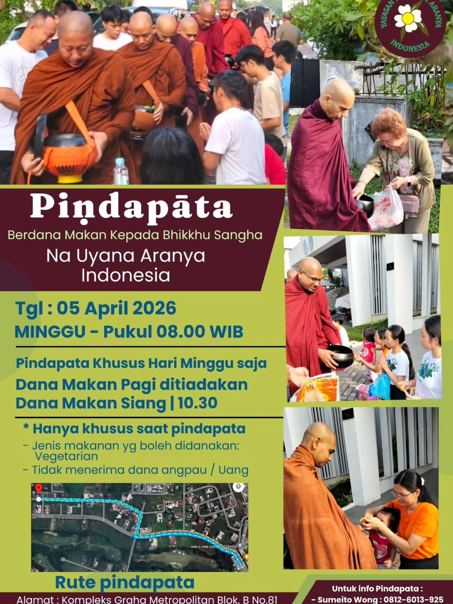 Gambar acara Pindapata Minggu, 5 April 2026