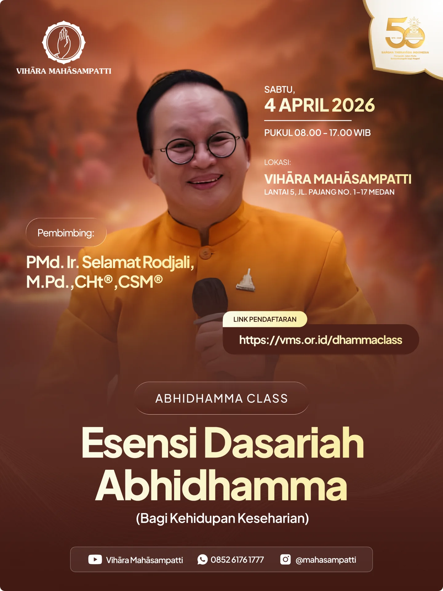 Gambar acara Abhidhamma Class: Esensi Dasariah Abhidhamma