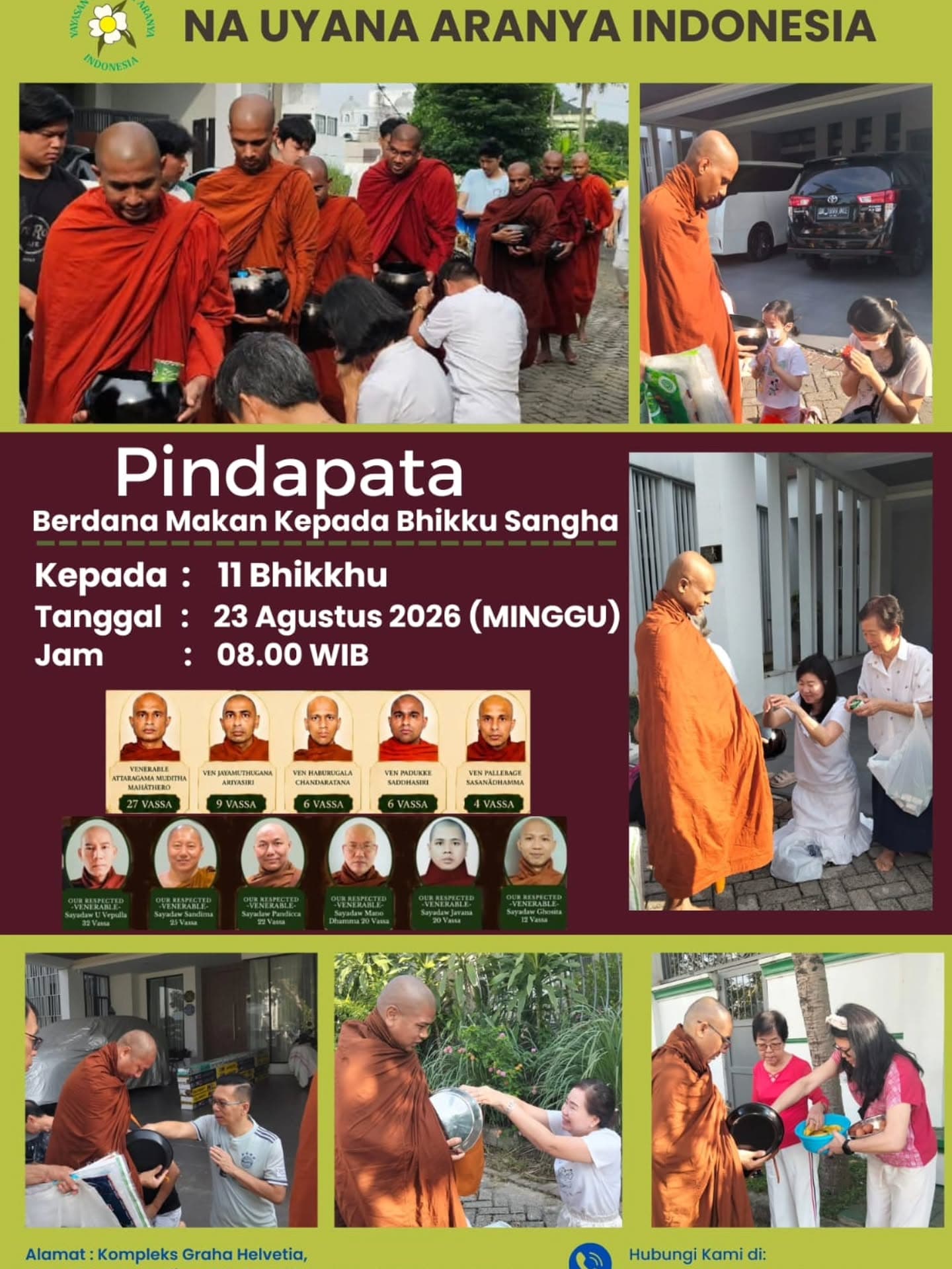 Gambar acara Pindapata dan Kegiatan Pekan Ini, 23 Agustus 2026