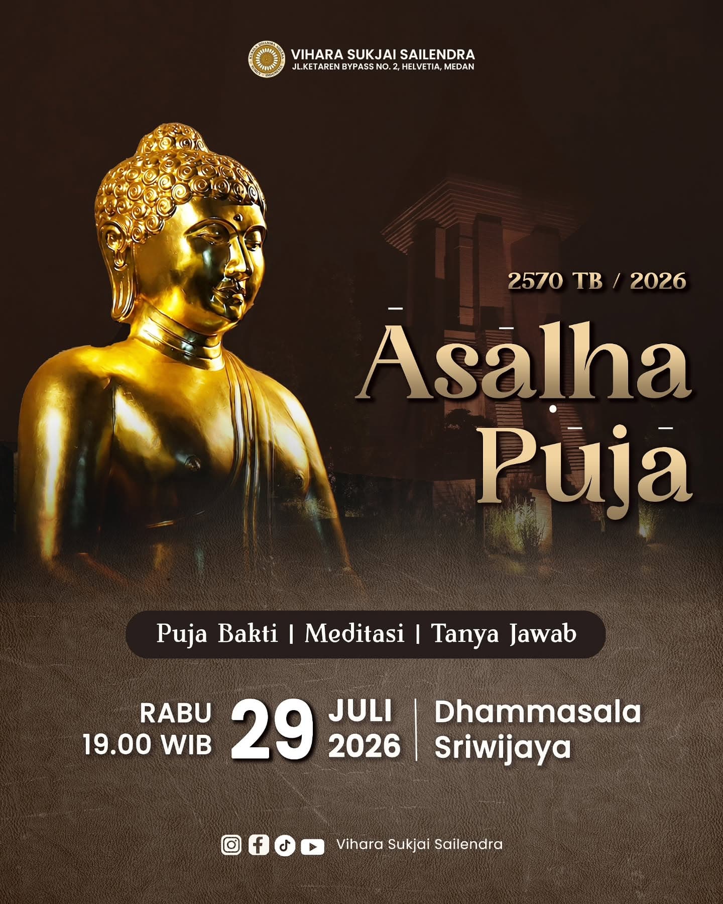 Gambar acara Āsāḷha Pūjā 2570 BE / 2026