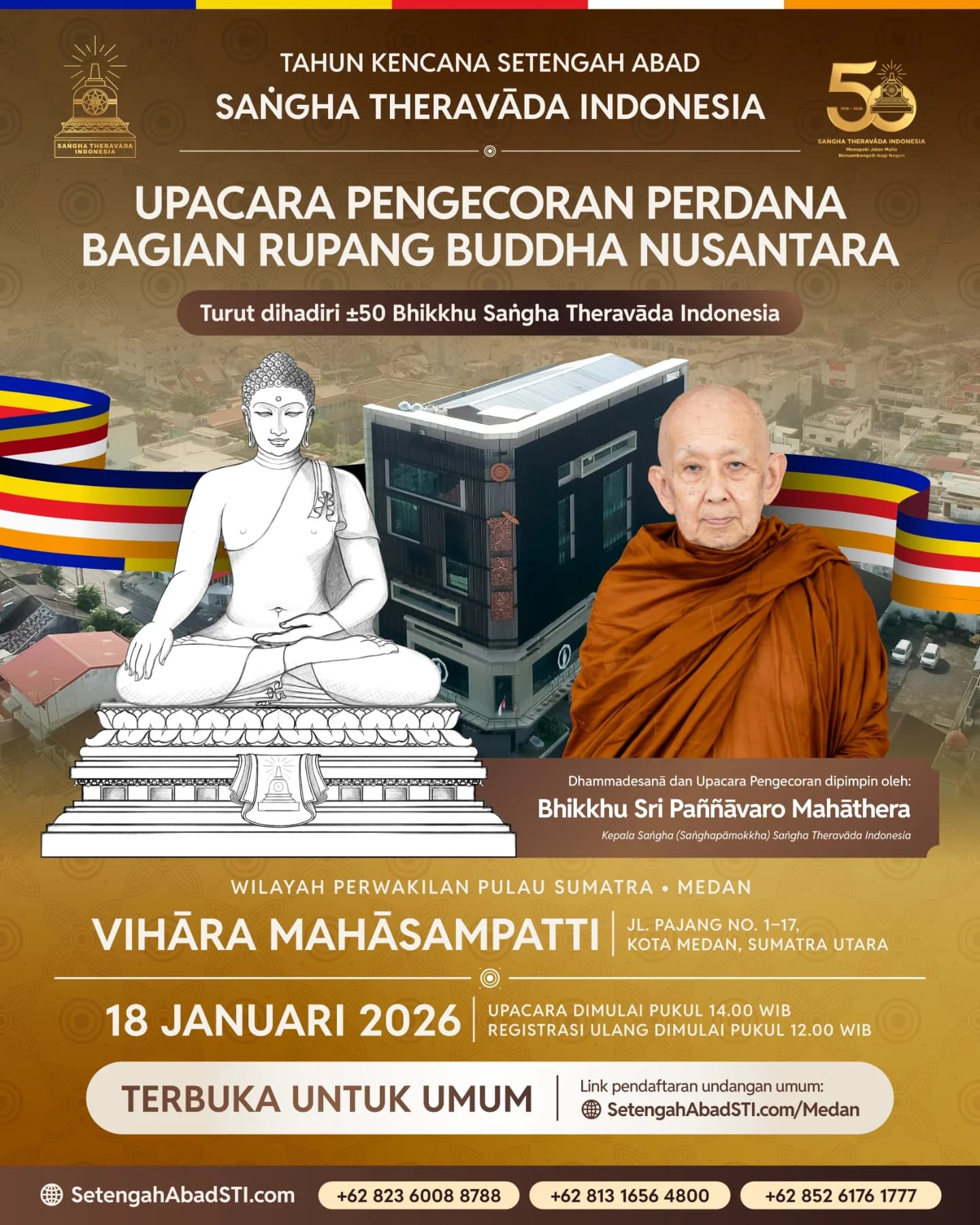 Gambar acara Upacara Pengecoran Perdana Bagian Rupang Buddha Nusantara