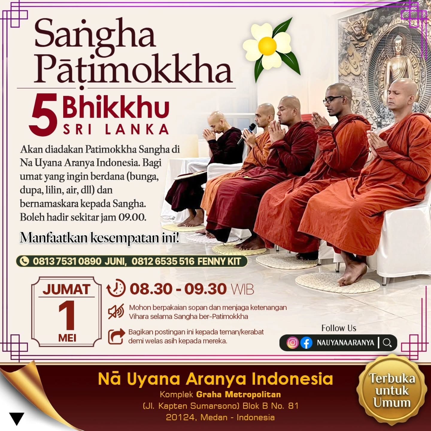 Gambar acara Sangha Pāṭimokkha 1 Mei 2026
