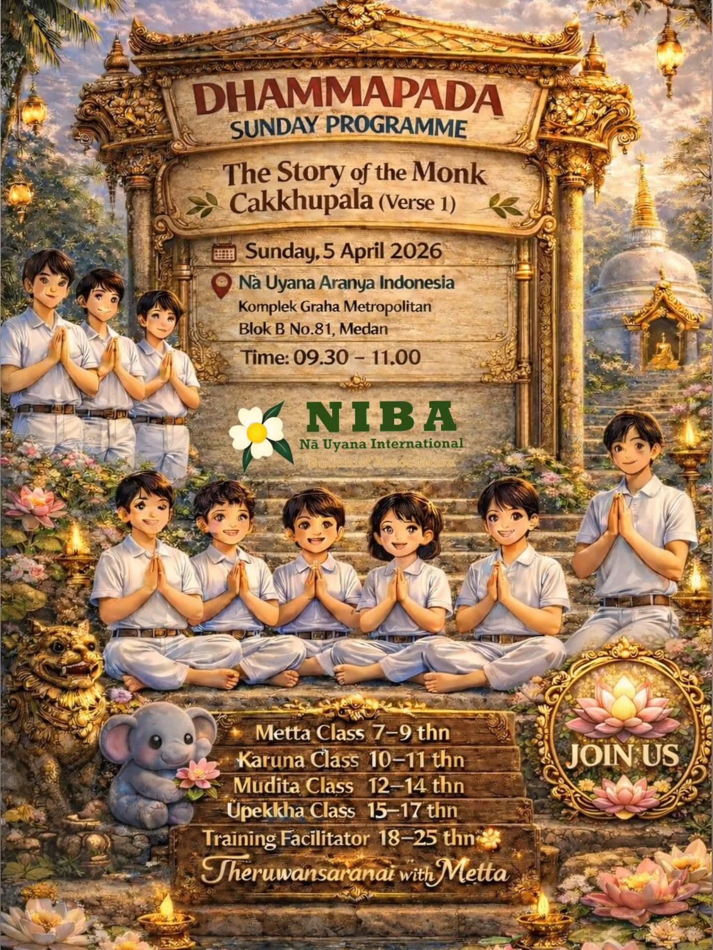 Gambar acara Dhammapada Sunday Programme: Kisah Bhikkhu Cakkhupala (Syair 1)