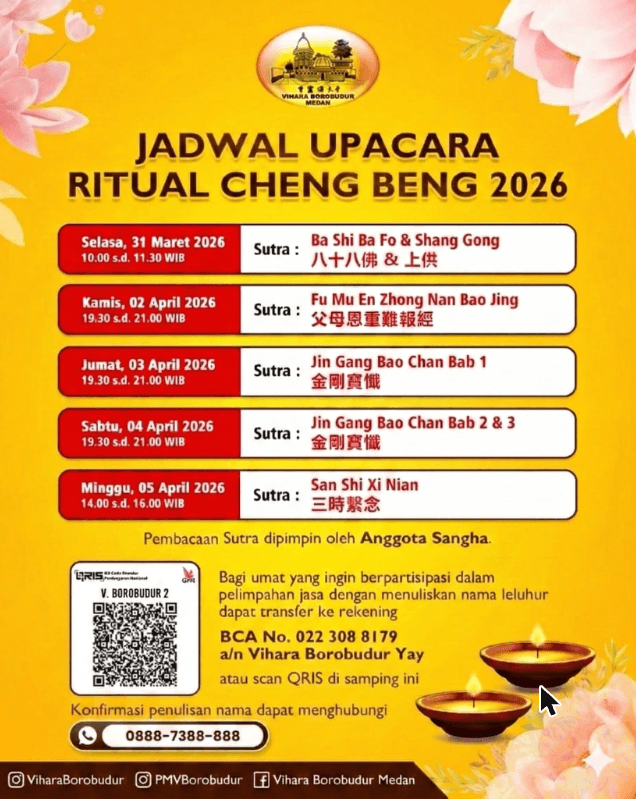 Gambar acara Ritual Cheng Beng 2026 (Pelimpahan Jasa Leluhur & Sembahyang Qing Ming)