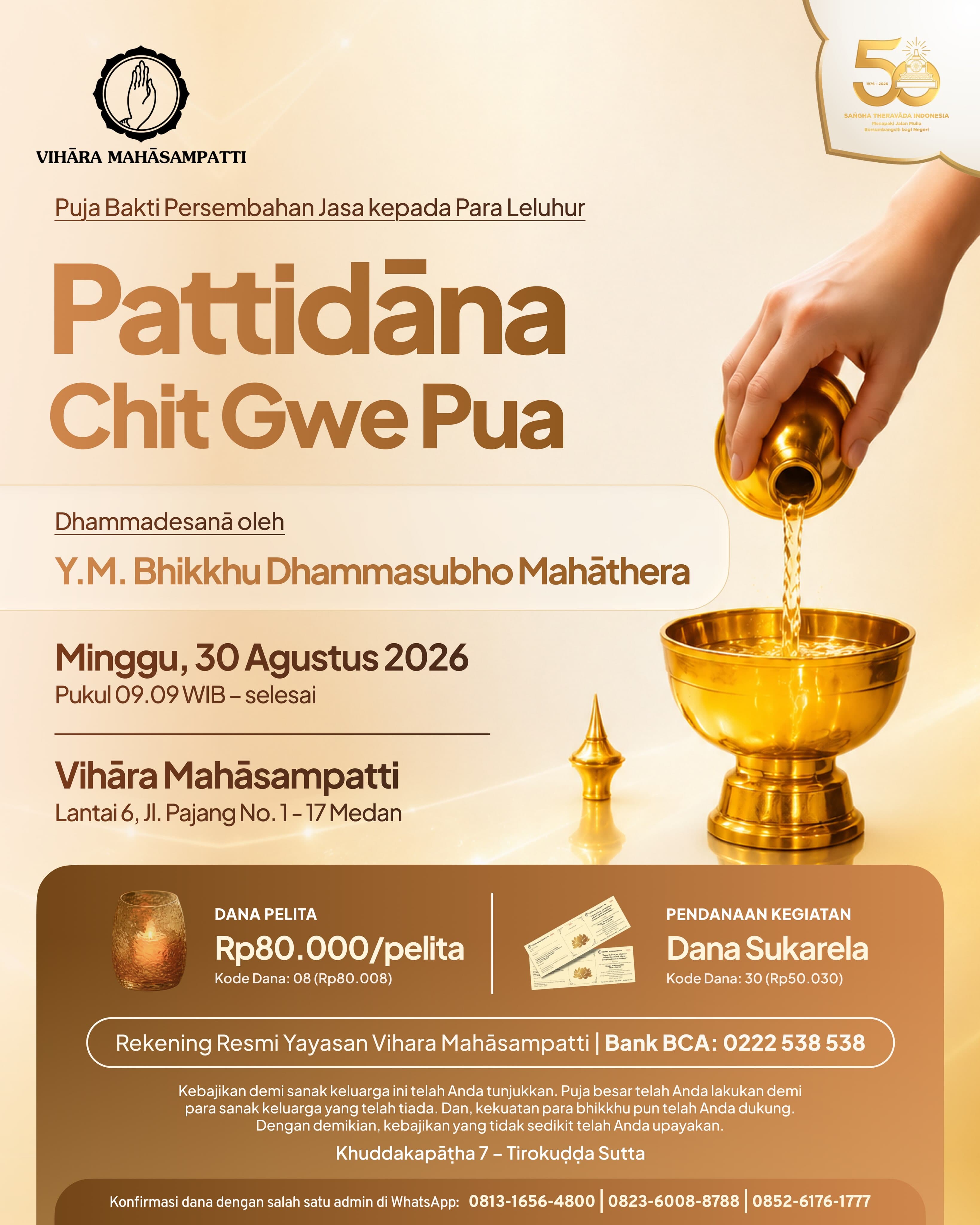 Gambar acara Pattidāna / Chit Gwe Pua (Persembahan Jasa kepada Leluhur)