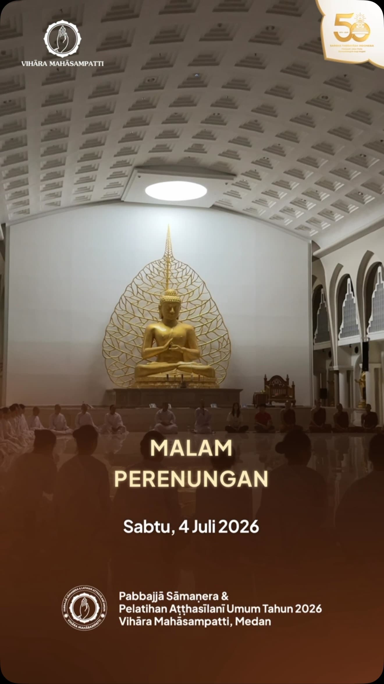 Gambar acara Dokumentasi: Malam Perenungan - Pabbajjā Sāmaṇera & Pelatihan Aṭṭhasīlanī Umum 2026